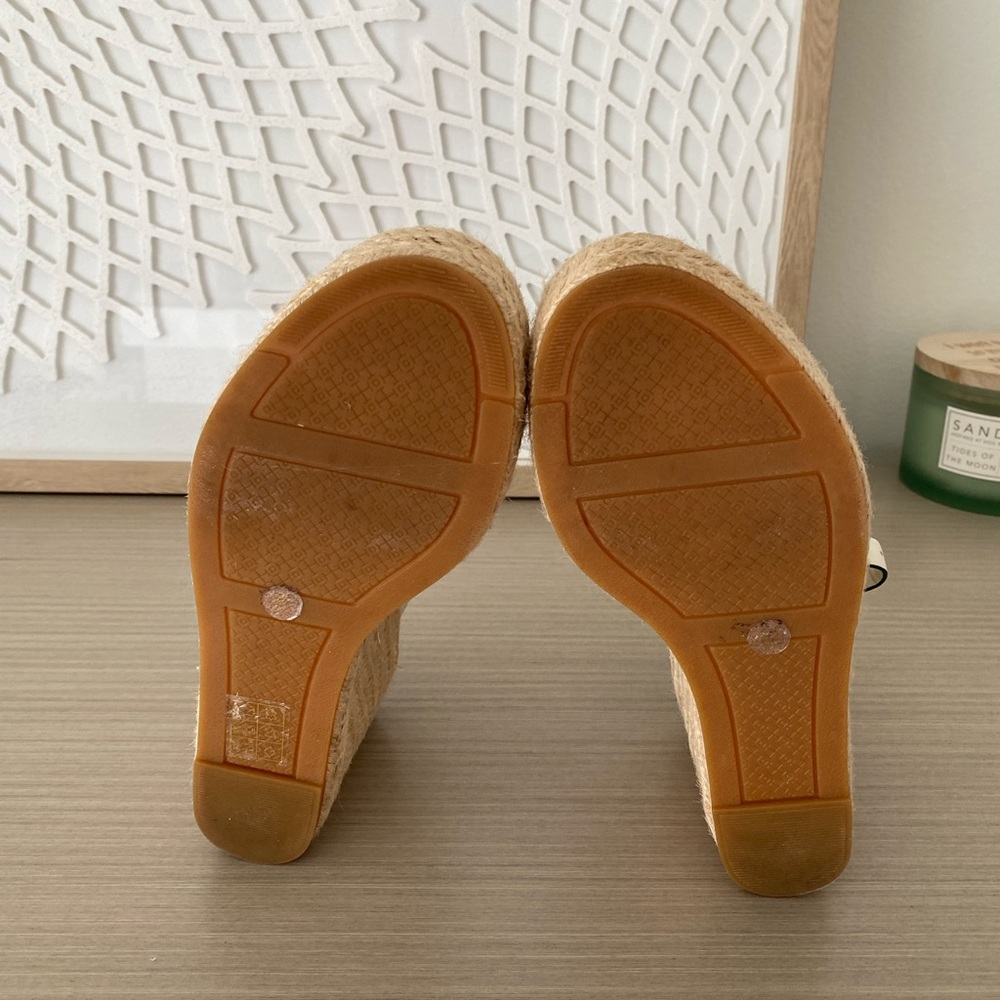Tory Burch  wedge espadrilles, size 6! Excellent condition. Leather/ suede - Picture 6 of 7